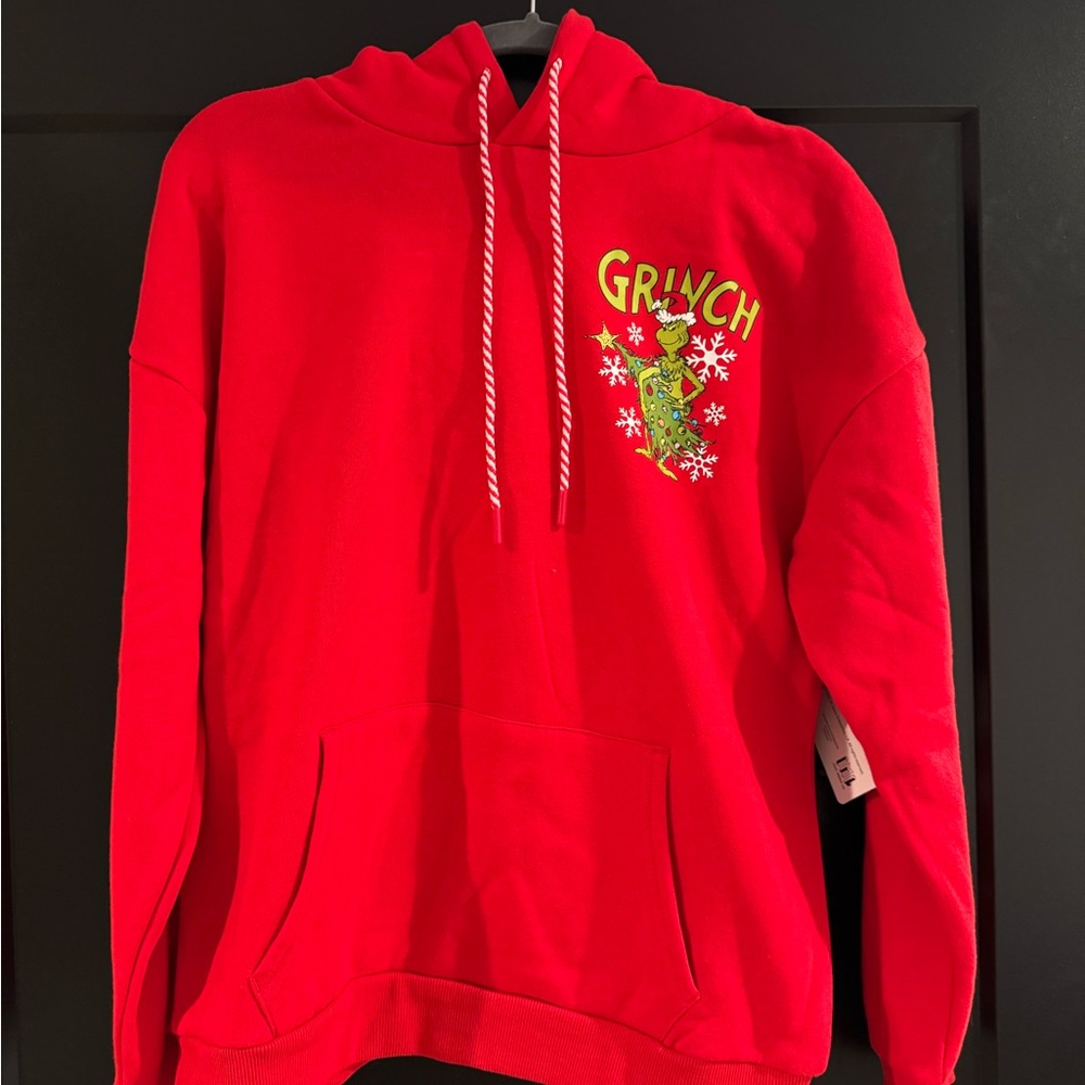 Dr. Seuss Red Green Grinch Hoodie NWT